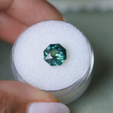 2.34CT MADAGASCAR OCTAGON SAPPHIRE, DEEP TEAL, 8.65X7.99X4.90MM