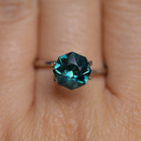 2.34CT MADAGASCAR OCTAGON SAPPHIRE, DEEP TEAL, 8.65X7.99X4.90MM