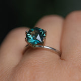 2.34CT MADAGASCAR OCTAGON SAPPHIRE, DEEP TEAL, 8.65X7.99X4.90MM