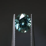 1.51CT PRECISION CUT OVAL MONTANA SAPPHIRE, MEDIUM TEAL BLUE GREEN, 7X6MM