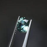1.51CT PRECISION CUT OVAL MONTANA SAPPHIRE, MEDIUM TEAL BLUE GREEN, 7X6MM