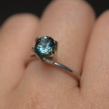 1.51CT PRECISION CUT OVAL MONTANA SAPPHIRE, MEDIUM TEAL BLUE GREEN, 7X6MM