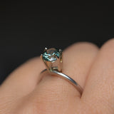 1.51CT PRECISION CUT OVAL MONTANA SAPPHIRE, MEDIUM TEAL BLUE GREEN, 7X6MM