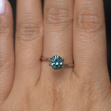 1.51CT PRECISION CUT OVAL MONTANA SAPPHIRE, MEDIUM TEAL BLUE GREEN, 7X6MM