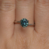 1.51CT PRECISION CUT OVAL MONTANA SAPPHIRE, MEDIUM TEAL BLUE GREEN, 7X6MM