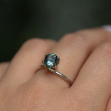 1.51CT PRECISION CUT OVAL MONTANA SAPPHIRE, MEDIUM TEAL BLUE GREEN, 7X6MM