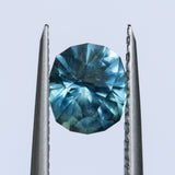 1.40CT PRECISION CUT FANCY CUSHION MONTANA SAPPHIRE, MEDIUM TEAL BLUE, 6.93X5.95X4.32MM