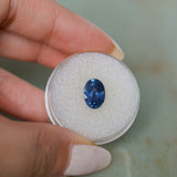 2.74CT OVAL MADAGASCAR SAPPHIRE, ROYAL BLUE WITH TEAL, UNTREATED, 9.5X6.7X5.1MM