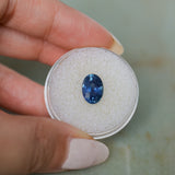 2.74CT OVAL MADAGASCAR SAPPHIRE, ROYAL BLUE WITH TEAL, UNTREATED, 9.5X6.7X5.1MM