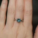 1.39ct Silky Umba Sapphire Four Prong Evergreen Solitaire in Platinum