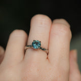 1.39ct Silky Umba Sapphire Four Prong Evergreen Solitaire in Platinum