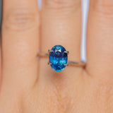 2.74CT OVAL MADAGASCAR SAPPHIRE, ROYAL BLUE WITH TEAL, UNTREATED, 9.5X6.7X5.1MM