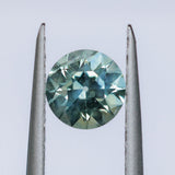 0.95CT ROUND MONTANA SAPPHIRE, TEAL BLUE GREEN AND YELLOW, 5.7X3.8MM