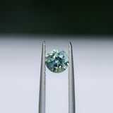 0.95CT ROUND MONTANA SAPPHIRE, TEAL BLUE GREEN AND YELLOW, 5.7X3.8MM