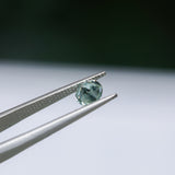 0.95CT ROUND MONTANA SAPPHIRE, TEAL BLUE GREEN AND YELLOW, 5.7X3.8MM