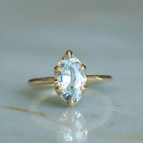 2.07ct Unheated Madagascar Marquise Sapphire Low Profile 6 Prong Solitaire in 14k Yellow Gold