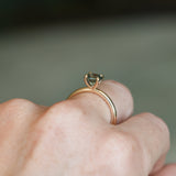 1.00ct Round Teal Madgascar Sapphire Classic Four Prong Solitaire in 14k Yellow Gold