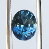 4.10CT OVAL MADAGASCAR SAPPHIRE, DEEP TEAL, UNTREATED, 10.2X8.3X6.2MM