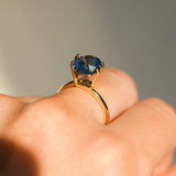 4.10CT OVAL MADAGASCAR SAPPHIRE, DEEP TEAL, UNTREATED, 10.2X8.3X6.2MM