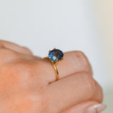 4.10CT OVAL MADAGASCAR SAPPHIRE, DEEP TEAL, UNTREATED, 10.2X8.3X6.2MM