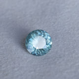 2.22CT ROUND MONTANA SAPPHIRE, SILKY SOFT LIGHT AQUA BLUE, 8.1MM
