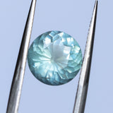 2.22CT ROUND MONTANA SAPPHIRE, SILKY SOFT LIGHT AQUA BLUE, 8.1MM