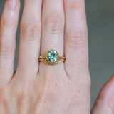 1.93ct Oval Silky Teal Montana Sapphire Scallop Cup Solitaire in 18k Yellow Gold