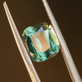 5.10CT UNTREATED CUSHION MADAGASCAR SAPPHIRE, FOREST GREEN, 9.9X9X6.7MM