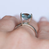 2.22CT ROUND MONTANA SAPPHIRE, SILKY SOFT LIGHT AQUA BLUE, 8.1MM
