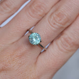 2.22CT ROUND MONTANA SAPPHIRE, SILKY SOFT LIGHT AQUA BLUE, 8.1MM