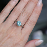 2.22CT ROUND MONTANA SAPPHIRE, SILKY SOFT LIGHT AQUA BLUE, 8.1MM