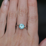 2.22CT ROUND MONTANA SAPPHIRE, SILKY SOFT LIGHT AQUA BLUE, 8.1MM