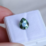 2.32CT AFRICAN PEAR SAPPHIRE, DEEP PARTI TEAL/PEACOCK, 9.22X7.5X5.23MM