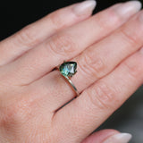 2.32CT AFRICAN PEAR SAPPHIRE, DEEP PARTI TEAL/PEACOCK, 9.22X7.5X5.23MM