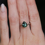 2.32CT AFRICAN PEAR SAPPHIRE, DEEP PARTI TEAL/PEACOCK, 9.22X7.5X5.23MM