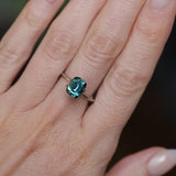 2.31CT ELONGATED CUSHION MADAGASCAR SAPPHIRE, MEDIUM TEAL BLUE GREEN, 8.3X6.4X4.6MM