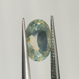 3.83CT OVAL MADAGASCAR SAPPHIRE, PARTI YELLOW WHITE BLUE, 10.2X8.2X5.6MM