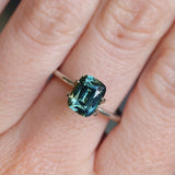 2.31CT ELONGATED CUSHION MADAGASCAR SAPPHIRE, MEDIUM TEAL BLUE GREEN, 8.3X6.4X4.6MM