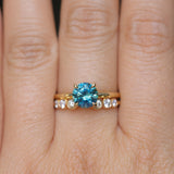 1.43ct Round Precision Cut Teal Montana Sapphire Classic 4 Prong Solitaire in 18k Yellow Gold