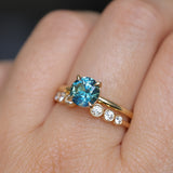 1.43ct Round Precision Cut Teal Montana Sapphire Classic 4 Prong Solitaire in 18k Yellow Gold