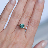 2.20CT ROUND MONTANA SAPPHIRE, TEAL GREEN, 7.41X5.3MM