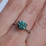 2.20CT ROUND MONTANA SAPPHIRE, TEAL GREEN, 7.41X5.3MM