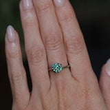 2.20CT ROUND MONTANA SAPPHIRE, TEAL GREEN, 7.41X5.3MM