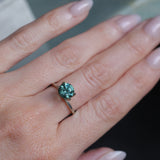 2.20CT ROUND MONTANA SAPPHIRE, TEAL GREEN, 7.41X5.3MM