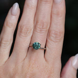 2.20CT ROUND MONTANA SAPPHIRE, TEAL GREEN, 7.41X5.3MM