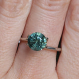 2.20CT ROUND MONTANA SAPPHIRE, TEAL GREEN, 7.41X5.3MM