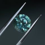 2.20CT ROUND MONTANA SAPPHIRE, TEAL GREEN, 7.41X5.3MM