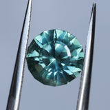 2.20CT ROUND MONTANA SAPPHIRE, TEAL GREEN, 7.41X5.3MM