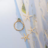 1.75ct Precision Cut Teal Oval Montana Sapphire Four Prong Evergreen Hidden Halo Solitaire in 14k Yellow Gold