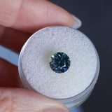 2.34CT ROUND PRECISION CUT MONTANA SAPPHIRE, OCEAN BLUE, UNTREATED, 7.44X5.50MM